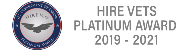 Hire Vets Platinum Award Winner 2019-2021