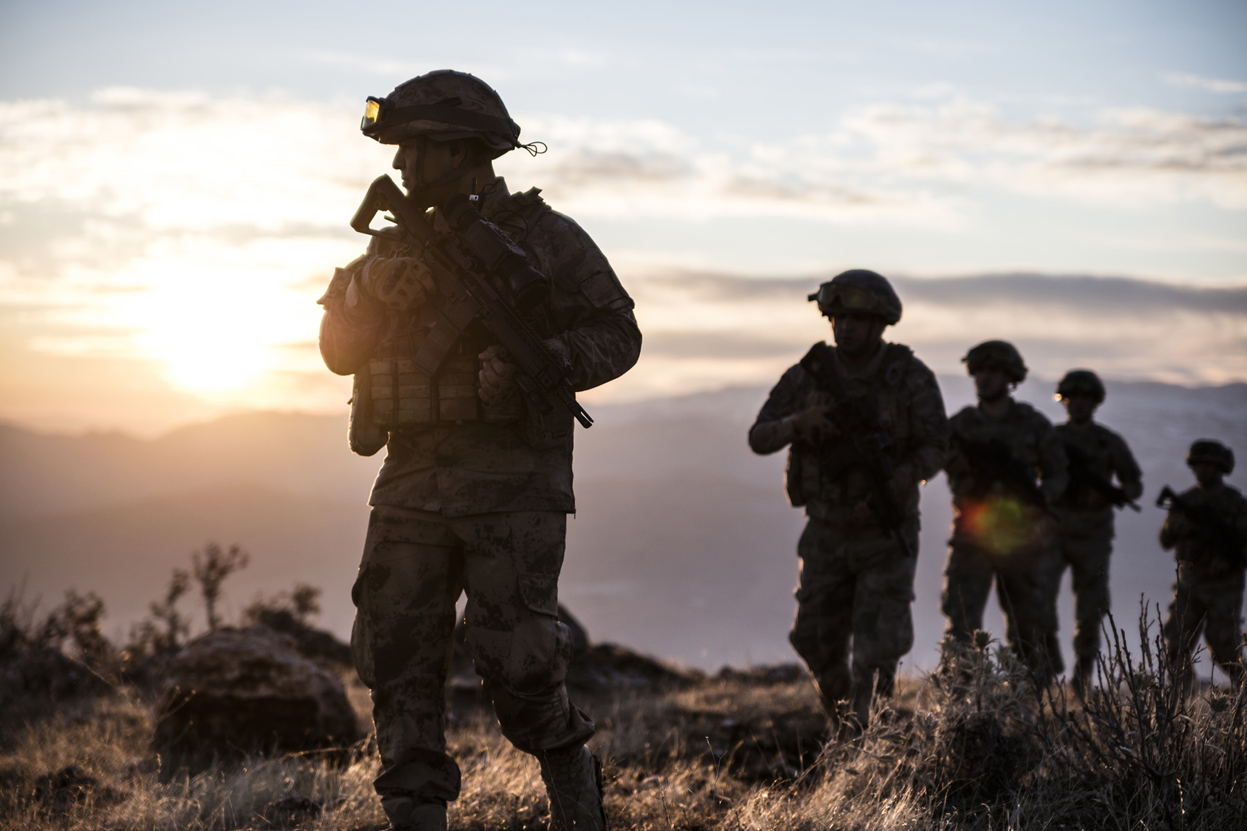 Military Mission at sunrise