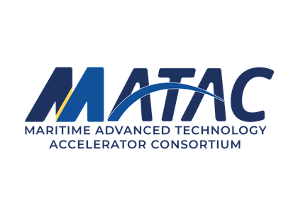 MATAC logo: blue MATAC letters with a curved arc and the subtitle Maritime Advanced Technology Accelerator Consortium.