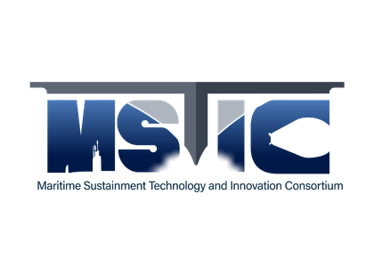 MSTIC logo in blue and gray with the full name Maritime Sustainment Technology and Innovation Consortium written below.